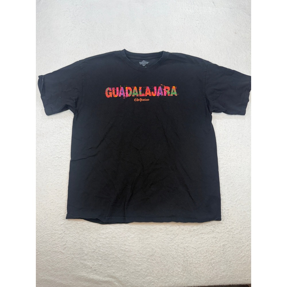 Yacht Club Guadalajara Mexico Graphic T-Shirt Mens XL Black Floral Souvenir Tee